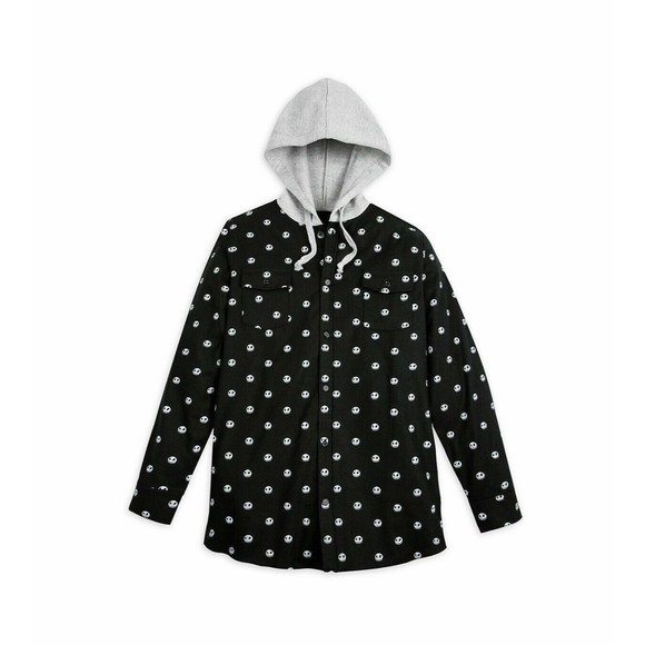 Disney Other - Disney Jack Skellington Woven Hoodie Hooded Shirt Jacket Adult size XXL
